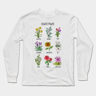 Botanical Flowers Long Sleeve T-Shirt